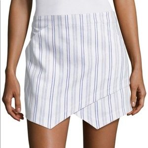 BCBGMAXAZRIA Beckett White Blue Striped Mini Skirt